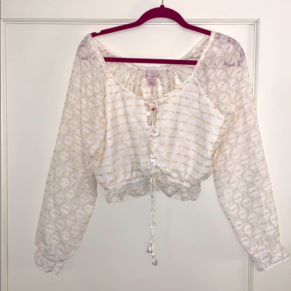 Red Carter white/gold top